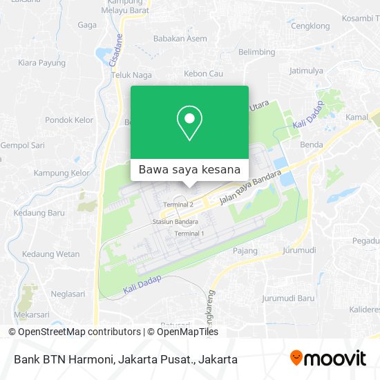 Peta Bank BTN Harmoni, Jakarta Pusat.