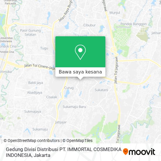 Peta Gedung Divisi Distribusi PT. IMMORTAL COSMEDIKA INDONESIA