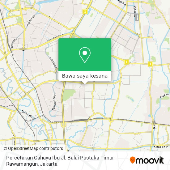 Peta Percetakan Cahaya Ibu Jl. Balai Pustaka Timur Rawamangun