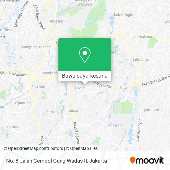 Peta No. 8 Jalan Gempol Gang Wadas II