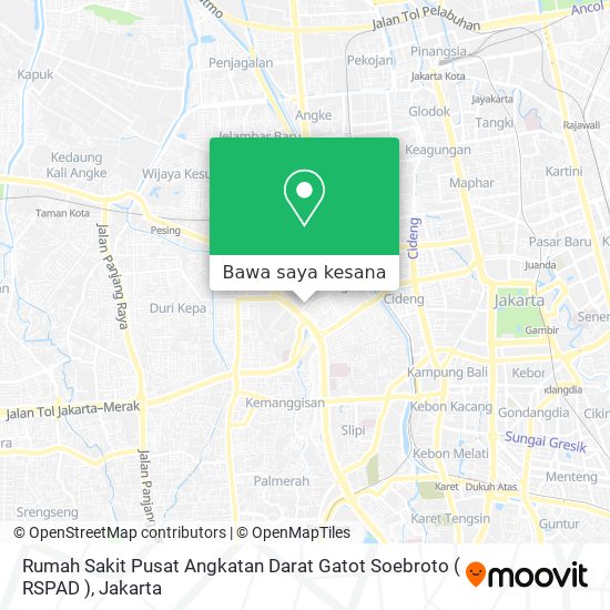 Peta Rumah Sakit Pusat Angkatan Darat Gatot Soebroto ( RSPAD )