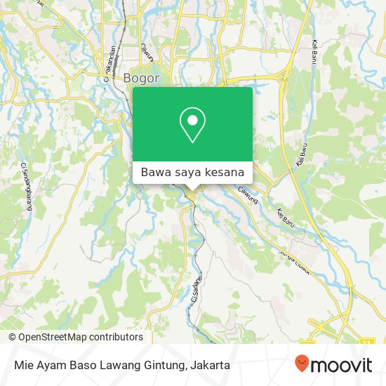 Peta Mie Ayam Baso Lawang Gintung, Jalan Lawang Gintung Bogor Selatan 16131