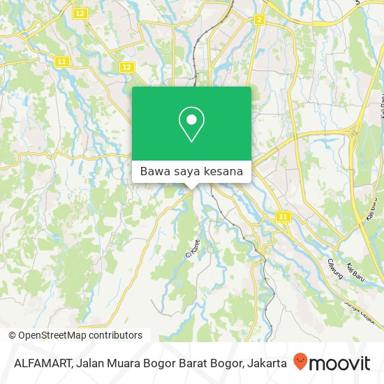 Peta ALFAMART, Jalan Muara Bogor Barat Bogor