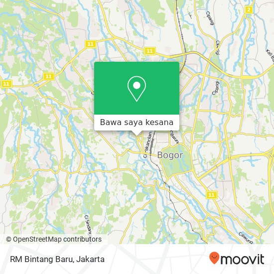 Peta RM Bintang Baru, Jalan Dr. Sumeru Bogor Barat Bogor 16111