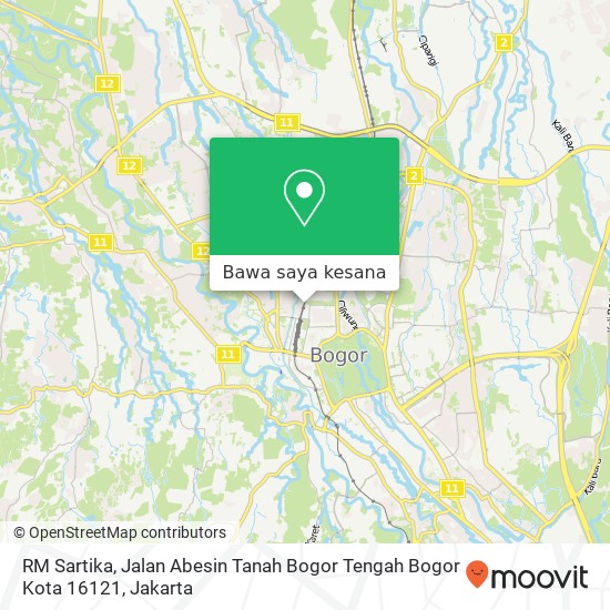 Peta RM Sartika, Jalan Abesin Tanah Bogor Tengah Bogor Kota 16121