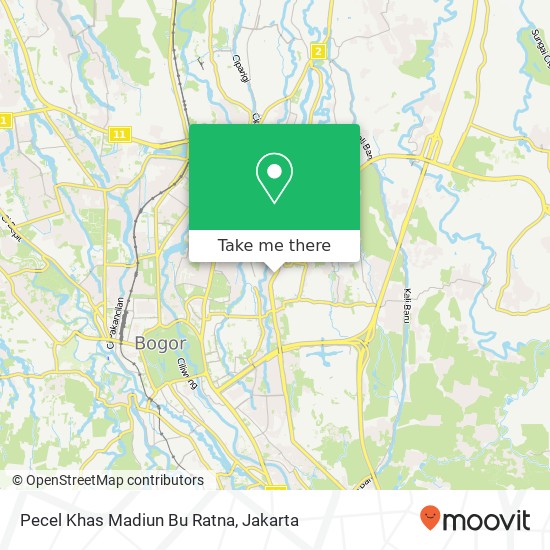 Peta Pecel Khas Madiun Bu Ratna, Jalan H. Achmad Adnawijaya Bogor Utara Bogor