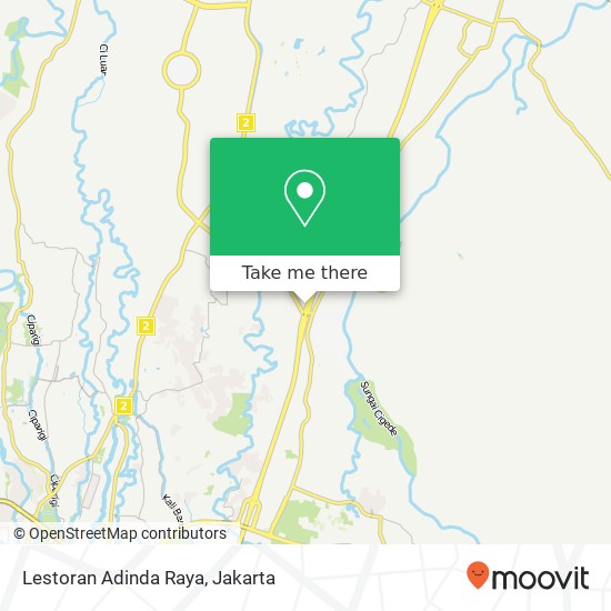 Peta Lestoran Adinda Raya, Babakan Madang Bogor