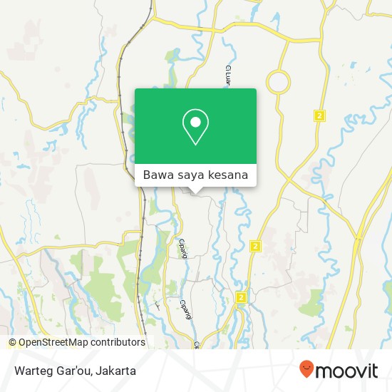 Peta Warteg Gar'ou, Jalan Mandala Raya Cibinong Bogor 16913