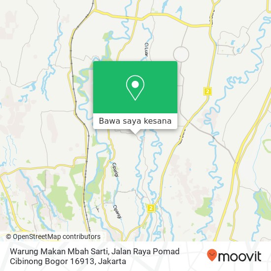 Peta Warung Makan Mbah Sarti, Jalan Raya Pomad Cibinong Bogor 16913