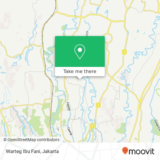 Peta Warteg Ibu Fani, Cibinong Bogor 16913