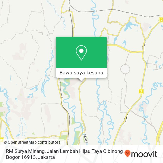 Peta RM Surya Minang, Jalan Lembah Hijau Taya Cibinong Bogor 16913