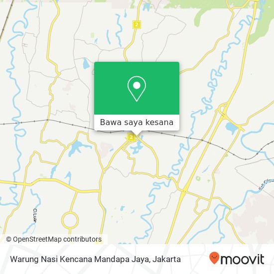 Peta Warung Nasi Kencana Mandapa Jaya, Jalan Mayor Oking Cibinong Bogor 16916