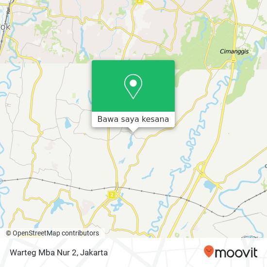 Peta Warteg Mba Nur 2, Jalan Banjaran Pulung Tapos Depok 16958