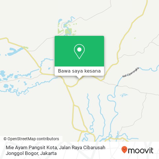 Peta Mie Ayam Pangsit Kota, Jalan Raya Cibarusah Jonggol Bogor