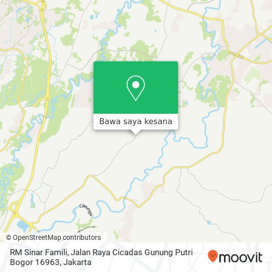 Peta RM Sinar Famili, Jalan Raya Cicadas Gunung Putri Bogor 16963