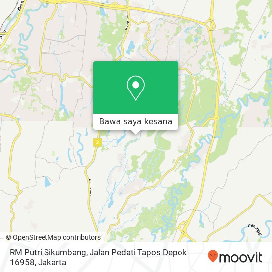 Peta RM Putri Sikumbang, Jalan Pedati Tapos Depok 16958