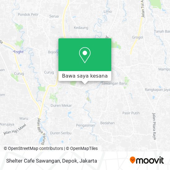 Peta Shelter Cafe Sawangan, Depok