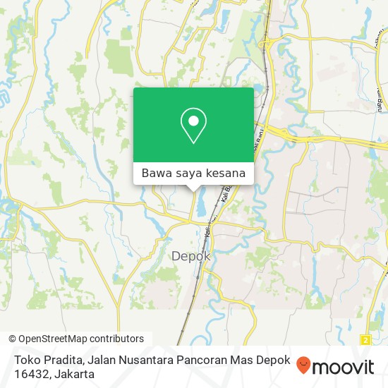 Peta Toko Pradita, Jalan Nusantara Pancoran Mas Depok 16432