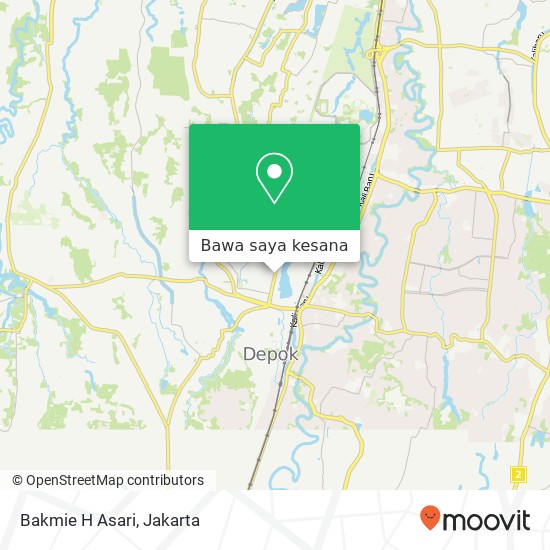 Peta Bakmie H Asari, Jalan Nusantara Pancoran Mas Depok 16432