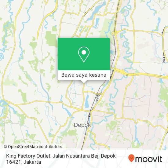 Peta King Factory Outlet, Jalan Nusantara Beji Depok 16421