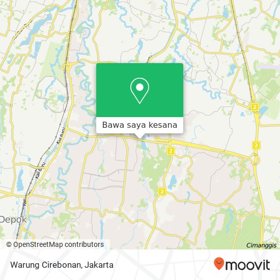 Peta Warung Cirebonan, Jalan Ir. H. Juanda Sukma Jaya Depok 16416