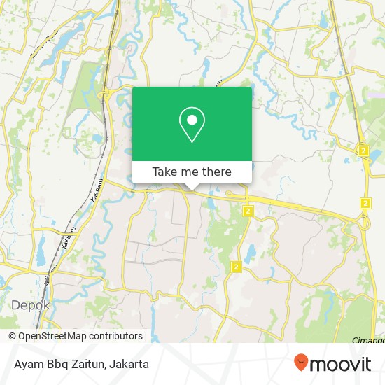 Peta Ayam Bbq Zaitun, Jalan Ir. H. Juanda Sukma Jaya Depok 16418