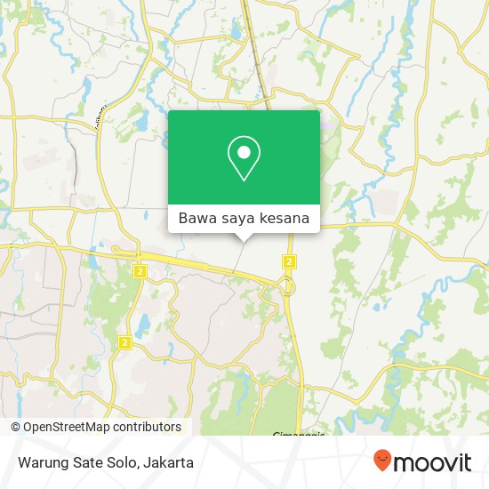 Peta Warung Sate Solo, Jalan Putri Tunggal Cimanggis Depok 16954