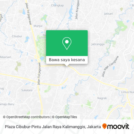 Peta Plaza Cibubur-Pintu Jalan Raya Kalimanggis