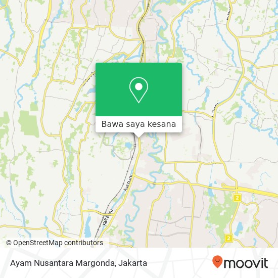 Peta Ayam Nusantara Margonda, Jalan Margonda Beji Depok 16424