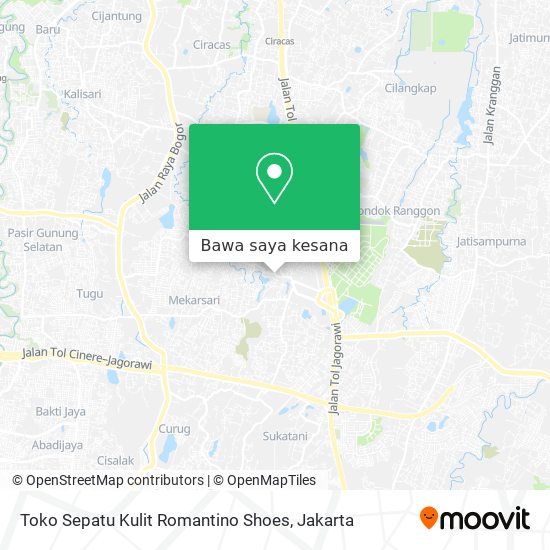 Peta Toko Sepatu Kulit Romantino Shoes