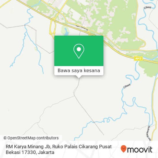 Peta RM Karya Minang Jb, Ruko Palais Cikarang Pusat Bekasi 17330