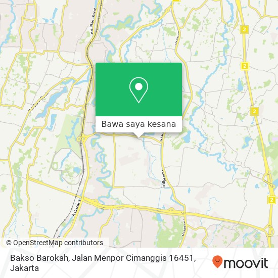 Peta Bakso Barokah, Jalan Menpor Cimanggis 16451