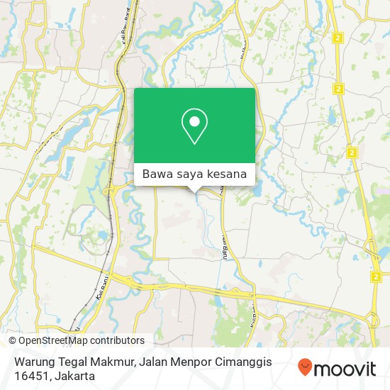 Peta Warung Tegal Makmur, Jalan Menpor Cimanggis 16451