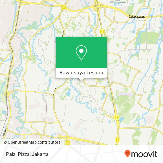 Peta Paizi Pizza, Jalan Cibubur 2 Ciracas Jakarta 13720