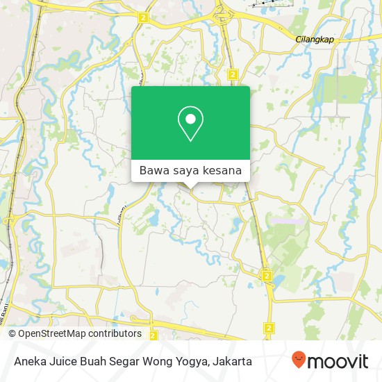 Peta Aneka Juice Buah Segar Wong Yogya, Jalan Lapangan Tembak Ciracas Jakarta 13730