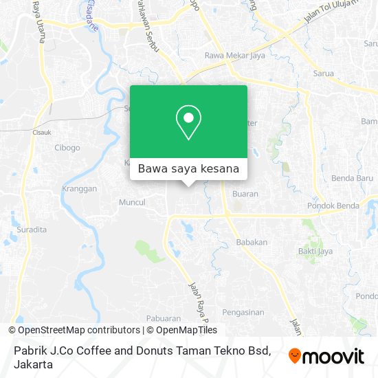 Peta Pabrik J.Co Coffee and Donuts Taman Tekno Bsd