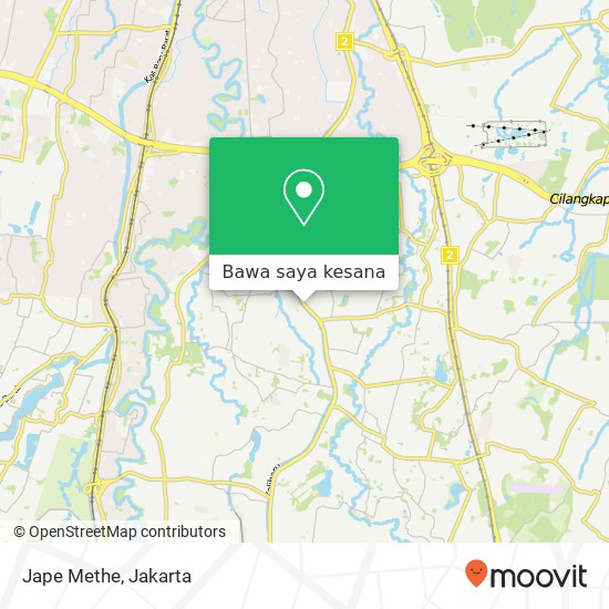 Peta Jape Methe, Jalan H. Marjuki Ciracas Jakarta 13750