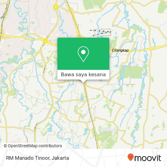 Peta RM Manado Tinoor, Jalan Kelapa Dua Wetan Ciracas Jakarta 13730