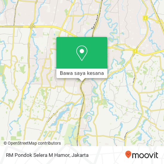 Peta RM Pondok Selera M Hamor, Jalan Lenteng Agung Barat Jagakarsa Jakarta 12610