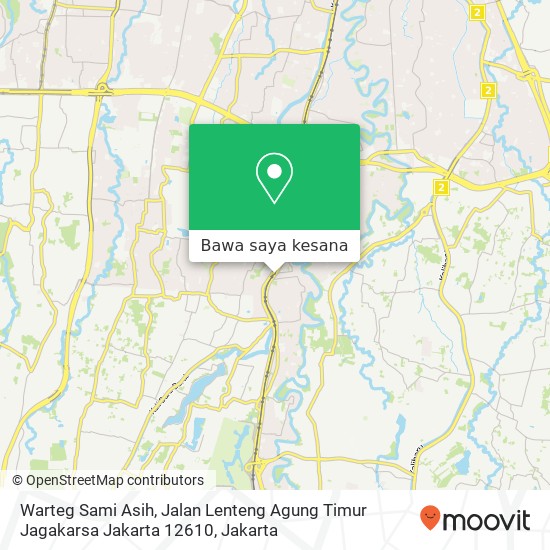Peta Warteg Sami Asih, Jalan Lenteng Agung Timur Jagakarsa Jakarta 12610
