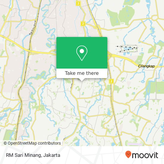 Peta RM Sari Minang, Jalan Poncol Ciracas Jakarta 13740