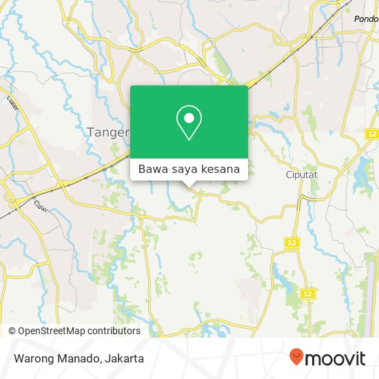 Peta Warong Manado, Jalan Aria Putra Ciputat Tangerang
