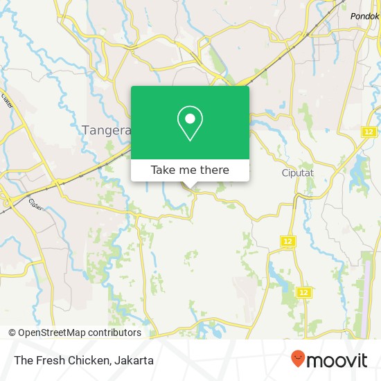 Peta The Fresh Chicken, Jalan Aria Putra Ciputat Tangerang