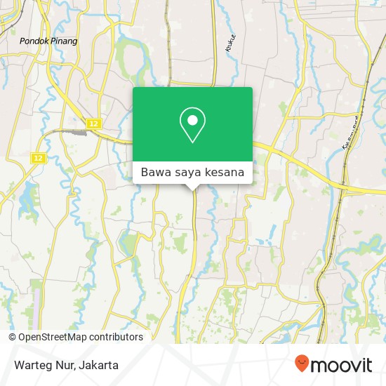 Peta Warteg Nur, Jalan Pinang Kalijati Cilandak Jakarta 12450