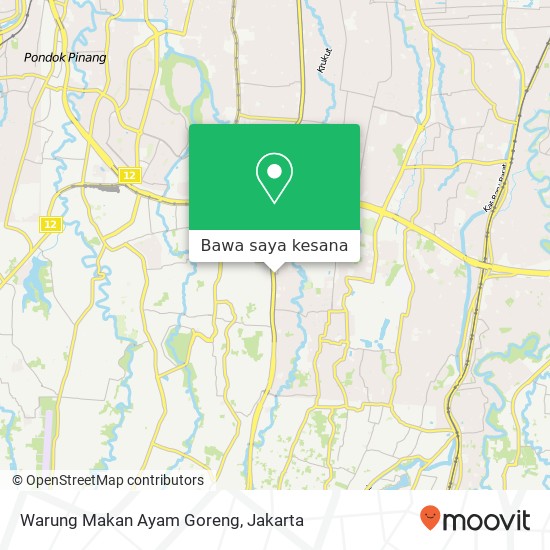Peta Warung Makan Ayam Goreng, Jalan Pinang Kalijati Cilandak Jakarta 12450
