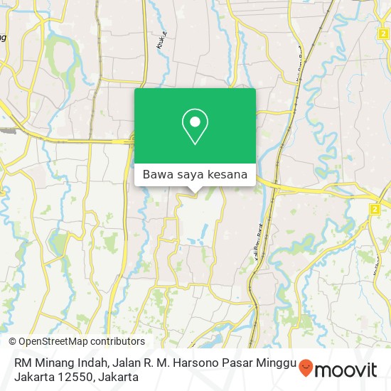 Peta RM Minang Indah, Jalan R. M. Harsono Pasar Minggu Jakarta 12550