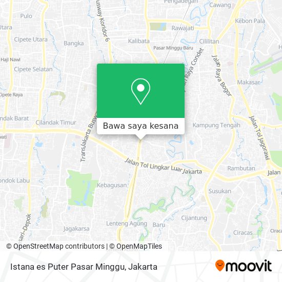 Peta Istana es Puter Pasar Minggu
