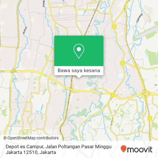 Peta Depot es Campur, Jalan Poltangan Pasar Minggu Jakarta 12510