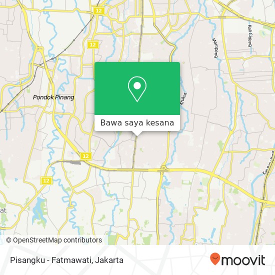 Peta Pisangku - Fatmawati, Jalan RS Fatmawati Cilandak Jakarta Selatan 12430