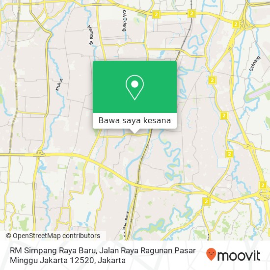 Peta RM Simpang Raya Baru, Jalan Raya Ragunan Pasar Minggu Jakarta 12520